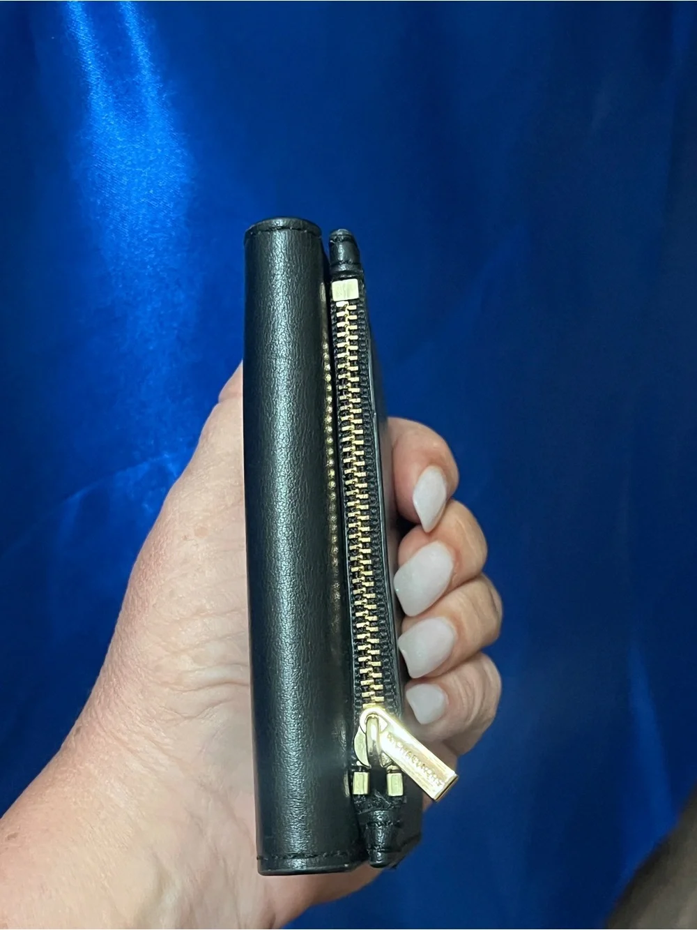 Michael Kors Black Leather Wallet with Gold Lock